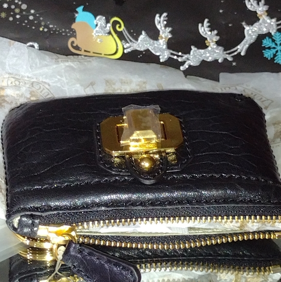 Juicy Couture Black Butter Leather LG  Wallet Clutch Gold HW NWT - Picture 13 of 13